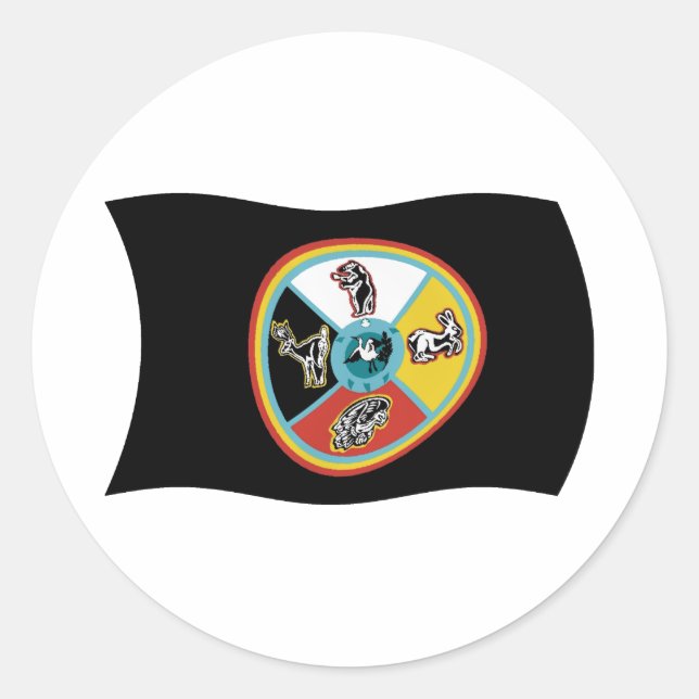 Autocollant du drapeau de la tribu de Sault Ste. M (Devant)