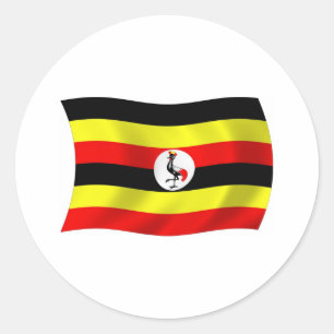 Autocollant du drapeau de l'Ouganda