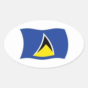 Autocollant du drapeau de Sainte-Lucie