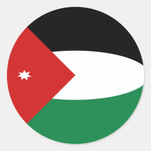 Autocollant du drapeau fisheye de Jordanie