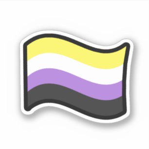 Autocollant du drapeau mignon non binaire
