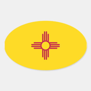 Autocollant du drapeau ovale du Nouveau-Mexique