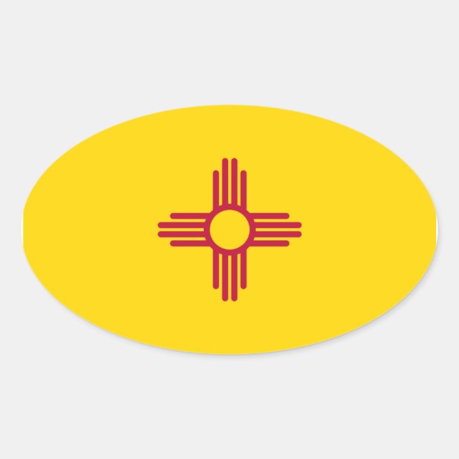 Autocollant du drapeau ovale du Nouveau-Mexique (Devant)