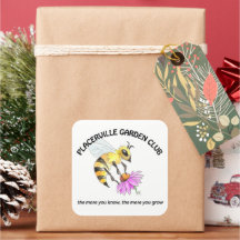 Autocollant du Garden Club avec motif d'abeille
