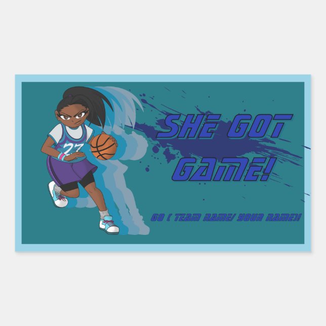 Autocollant du joueur de basket-ball féminin perso (Devant)