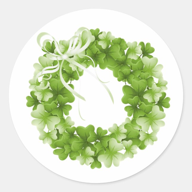 Autocollant du jour de shamrock de St Patrick (Devant)