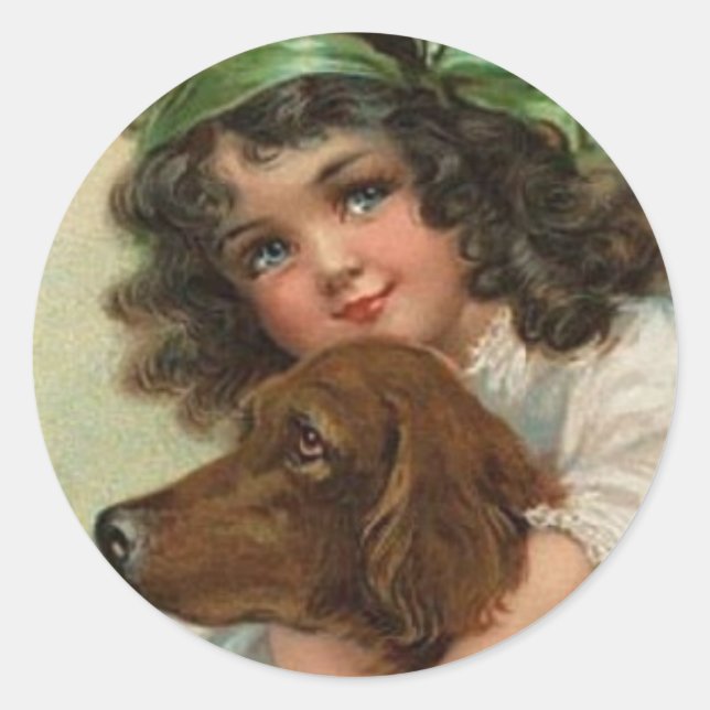 Autocollant du jour de St. Patrick avec lass irlan (Devant)