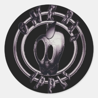 autocollant du logo du crâne de pomme métallique O