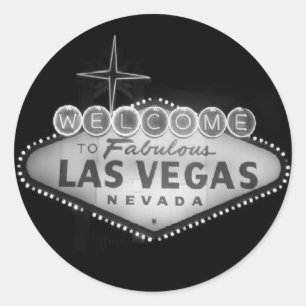 Autocollant du signe B/W de Las Vegas