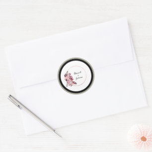 Autocollant Dusty Rose et Mariage Bourgogne