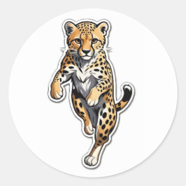 Autocollant dynamique Cheetah - Chat sauvage à cou