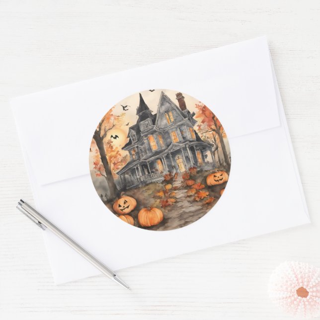 Autocollant Éffrayant Halloween Généré par l'IA (Enveloppe)