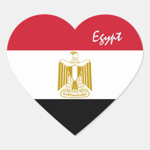 Autocollant Égypte, Cœur, Drapeau Égyptien Patriot