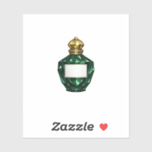 Autocollant élégant de bouteille de potion vert ém