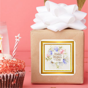 Autocollant élégant floral Joyeuse fête des mères