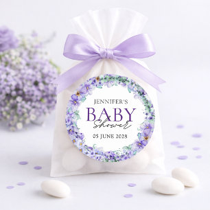 Autocollant élégant pour Baby Shower sur le thème