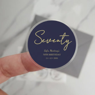 Autocollant élégant pour soixante-dixième annivers