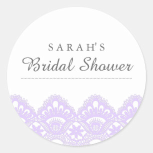 Autocollant élégant violet dentelle pour douche de