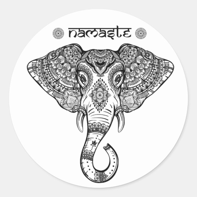 Autocollant Elephant Mandala (Devant)