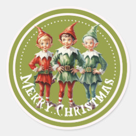 Autocollant Elfes de Noël Vert