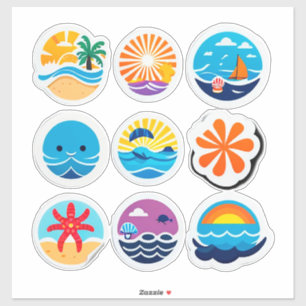 Autocollant Emoji Été Coloré