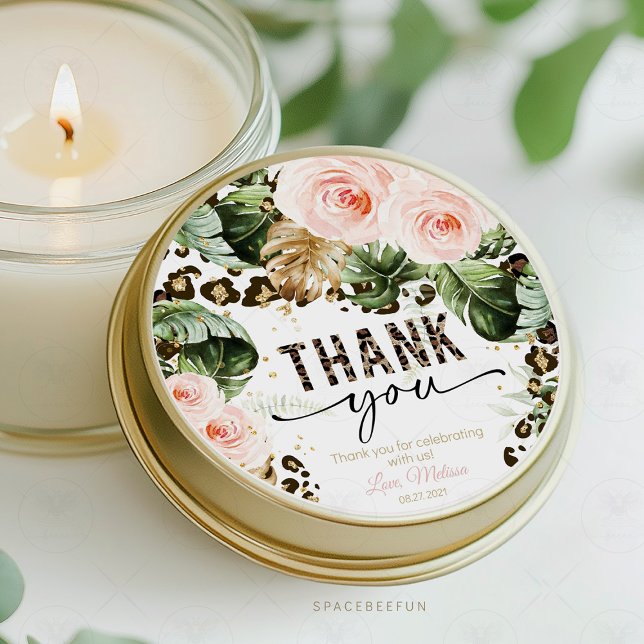 Autocollant Empreinte de léopard Safari (safari leopard print sticker, baby shower sticker, birthday sticker, animal print sticker, jungle th)