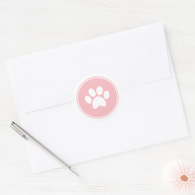 Autocollant Empreinte de Patte Rose pour Cartons d (Enveloppe)