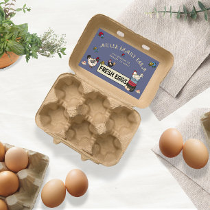 Autocollant en carton d'oeuf de poulet de ferme ru