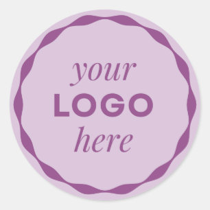 Autocollant en cercle festonné Logo Entreprise Lil