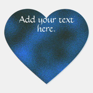 Autocollant en forme de cœur bleu marine avec text