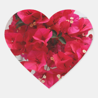 Autocollant en forme de coeur fleurs roses