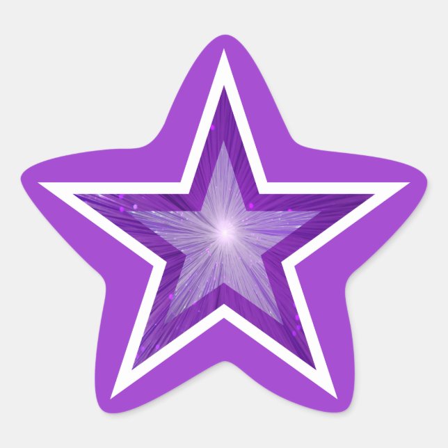 Autocollant en forme d'étoile violet (Devant)