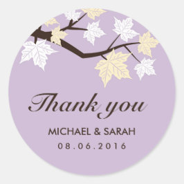 Autocollant en Merci Feuille pourpre