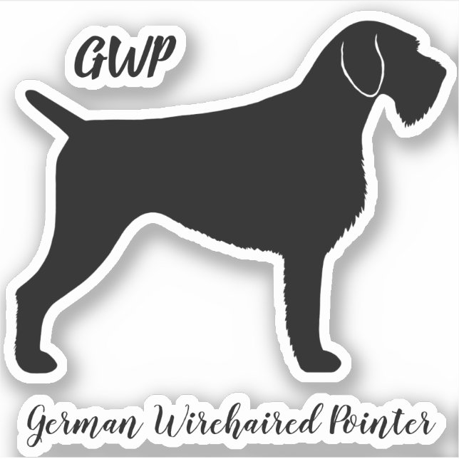 Autocollant en silhouette À poils durs allemand Po (Devant)