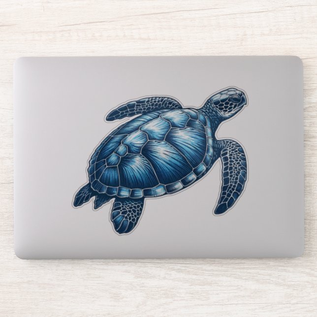 Autocollant en vinyle coupé sur mesure pour tortue (Ordinateur)