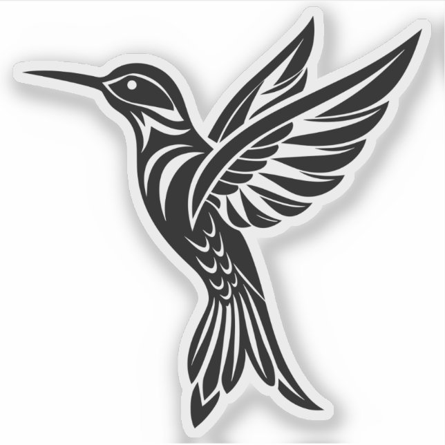 Autocollant en vinyle de colibri (Devant)