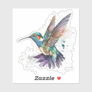 Autocollant en vinyle de colibri d'aquarelle