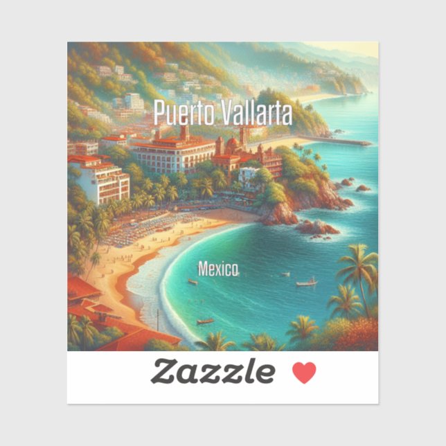 Autocollant en vinyle de Puerto Vallarta Mexico 3  (Feuille)