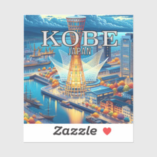 Autocollant en vinyle Kobe Japon 3 pouces