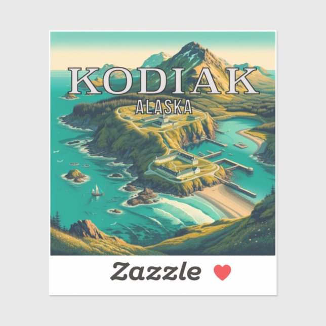 Autocollant en vinyle Kodiak Alaska 3 pouces (Feuille)