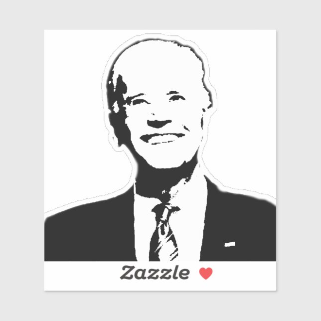 Autocollant en vinyle noir et blanc Joe Biden (Feuille)