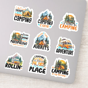 Autocollant en vinyle personnalisé Camping Adventu