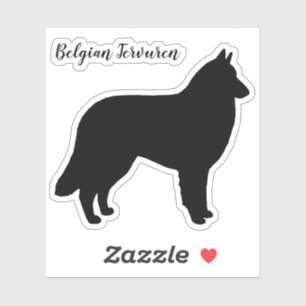 Autocollant en vinyle Silhouette pour chien Tervur