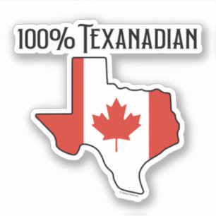 Autocollant en vinyle sur mesure 100% Texanadian