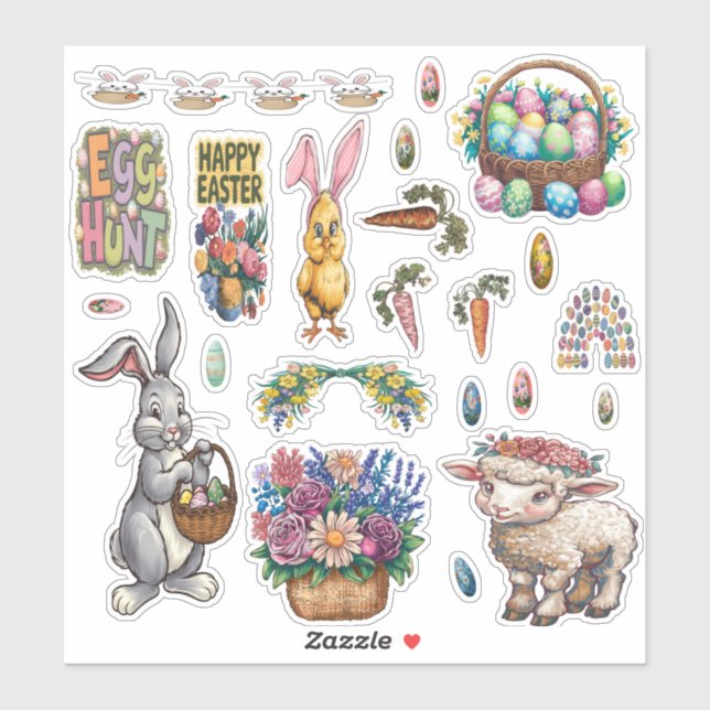 Autocollant en vinyle sur mesure pour Pâques (Feuille)