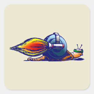Autocollant escargot fusée