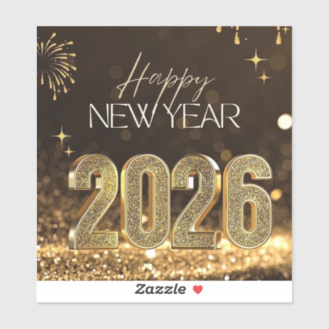 Autocollant esthétique Bonne Année (Feuille)