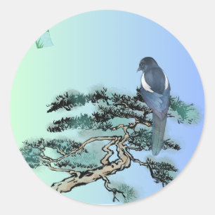 Autocollant esthétique de pie élégante Bonsaï