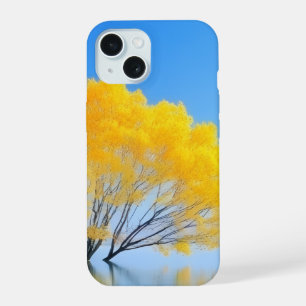 Autocollant esthétique de réflexion d'arbre jaune
