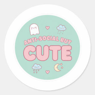 Autocollant esthétique pastel mignon et anti-socia